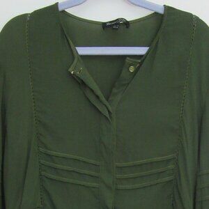 Massimo Dutti Blouse - Forest Green - Viscose - Size US 4